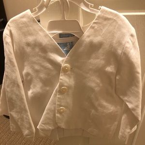 Gordon & company white linen eton suit. Size 5